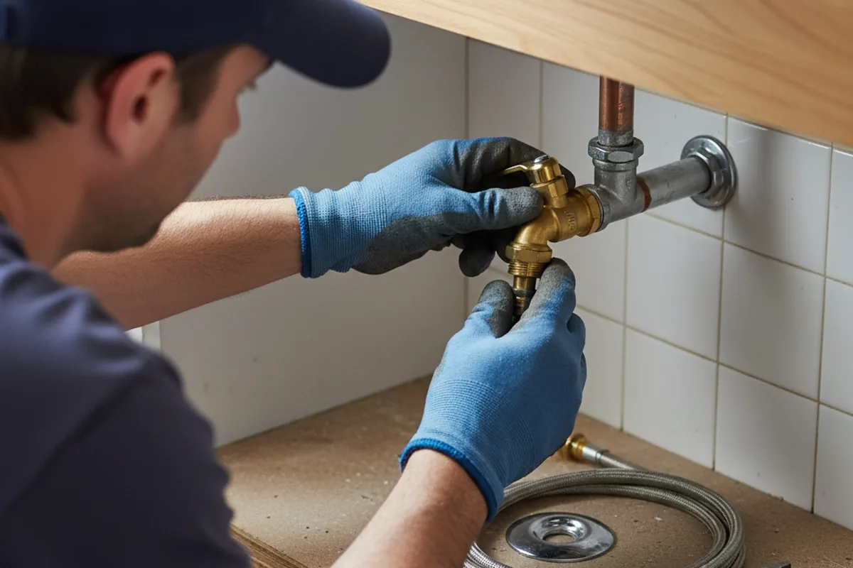 Shutoff valve and fitting work during Faucet and Fixture Repair in Conway